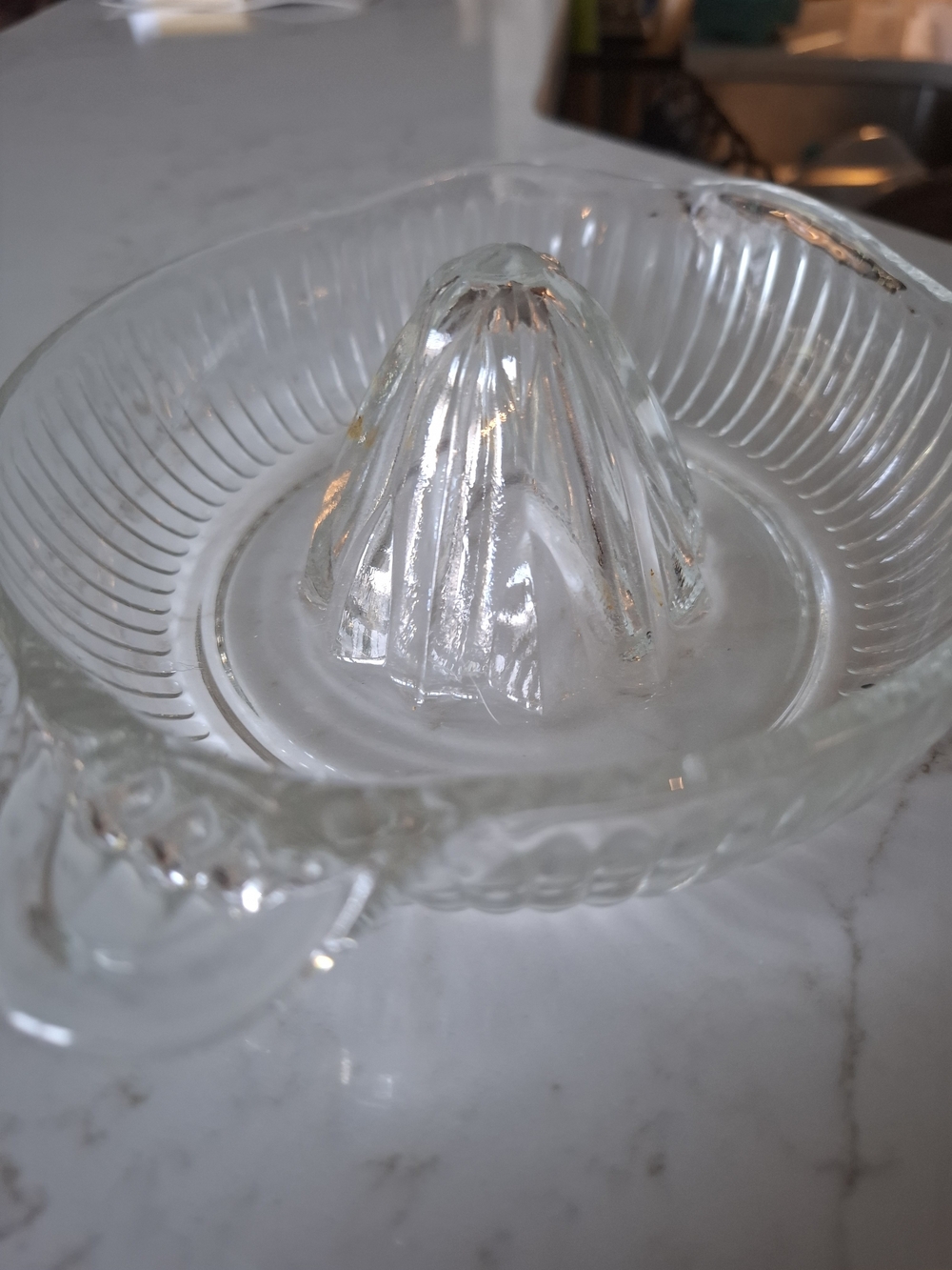 Vintage Glass Citrus Juicer Reamer - Clear